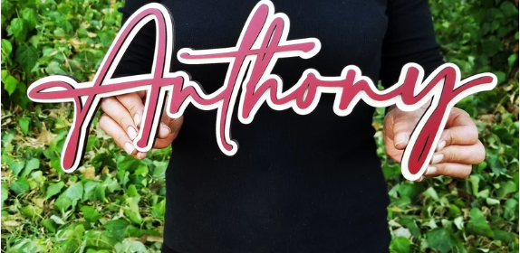 Nombre personalizado, corte laser