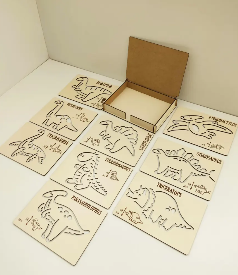 Plantilla de Dinosaurios Montessori: Ejercicios de Línea y Dibujo