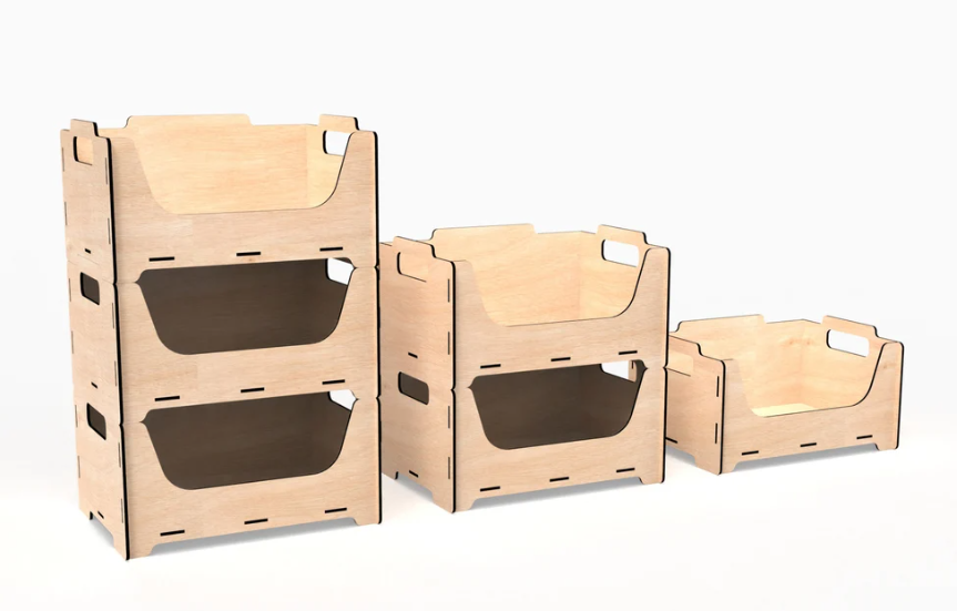 Cajas de Almacenamiento Apilables de Madera – Organización con Estilo