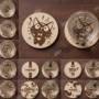 Posavasos de Madera Grabados con Diseños de Gatos