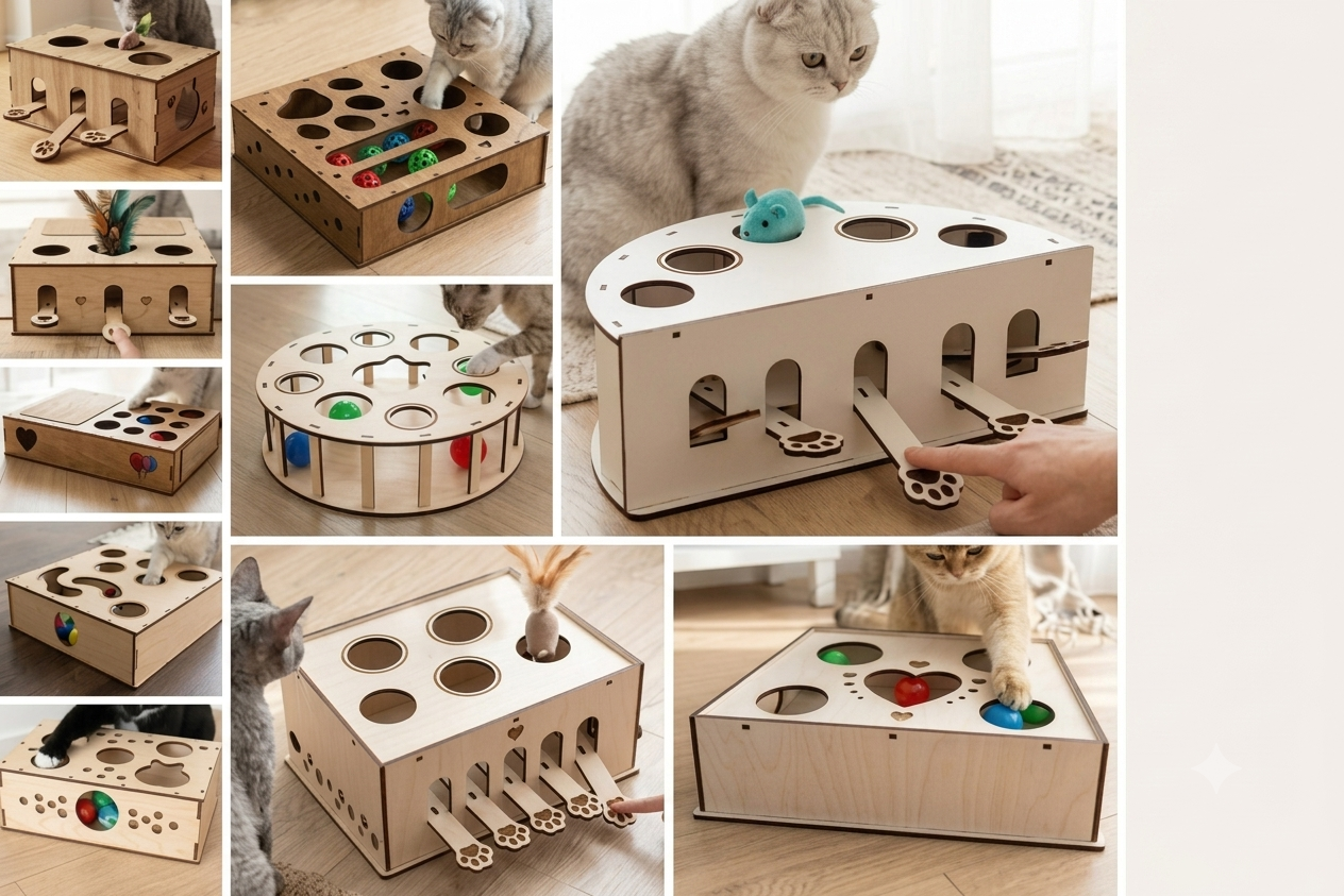 Juguete Interactivo de Madera para Gatos - Caja de Entretenimiento - Imagen 3