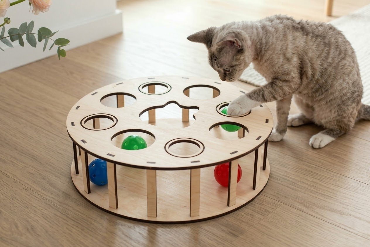 Juguete Interactivo de Madera para Gatos - Caja de Entretenimiento - Imagen 6